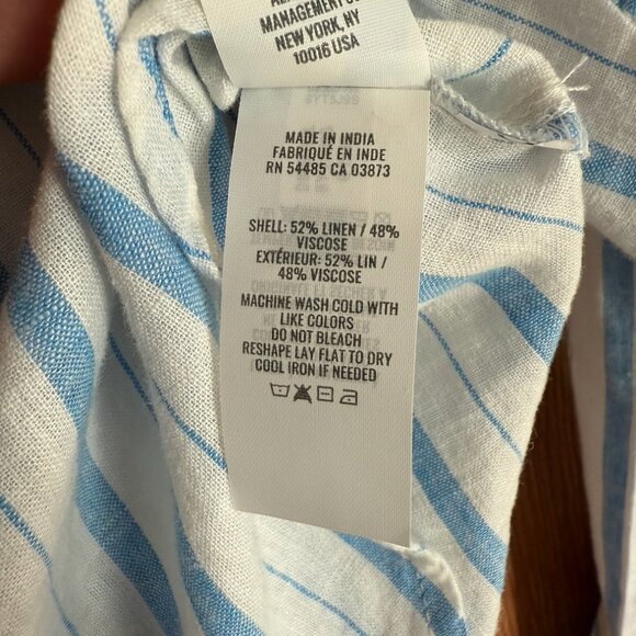 Aerie Linen Blend Coverup Shirt, NWT, Womens, Blue & White, XXS, Oversized - Picture 5 of 7